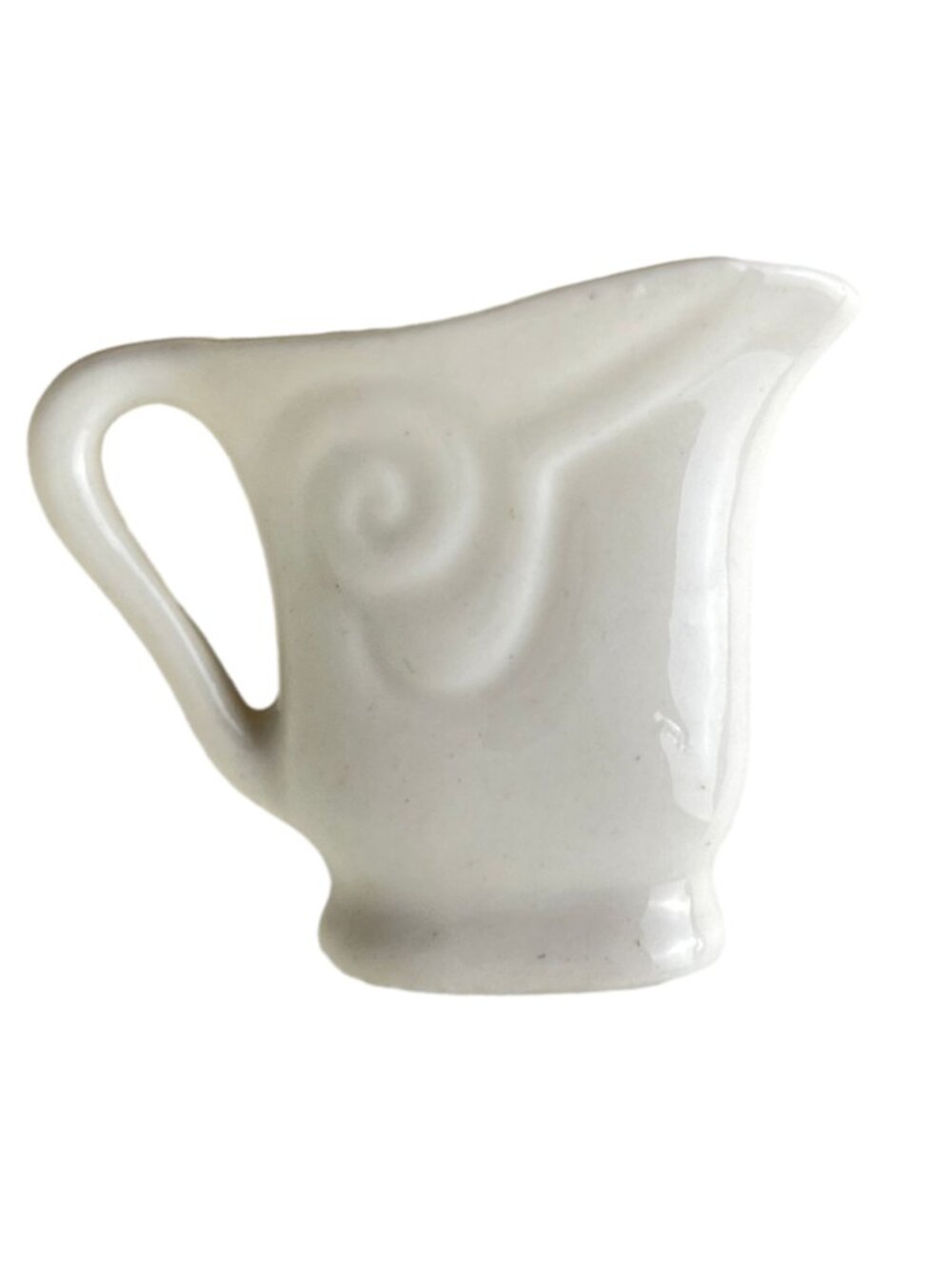 Miniature Art Deco Porcelain Pitcher Vintage 1940s White